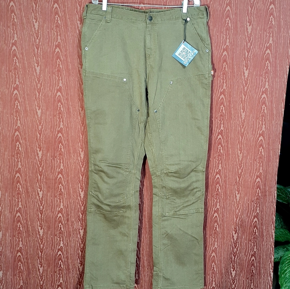 DOVETAIL Workwear Old School High Rise Straight Leg Denim Pants Dusty Brown18/34